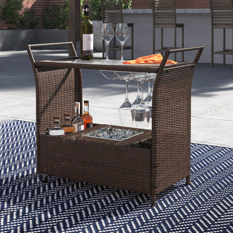 Winston Porter Stewood Patio Bar Serving Cart & Reviews Wayfair
